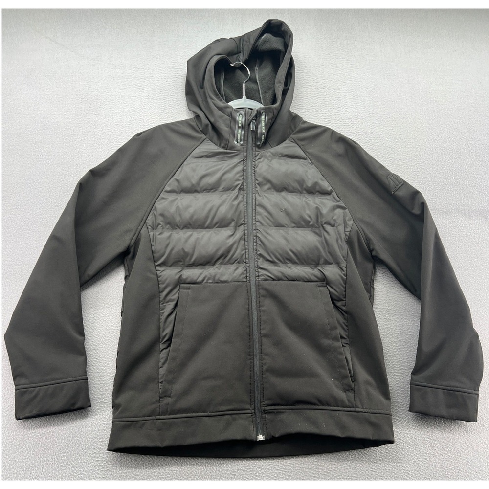 Mavi Protech Jacket Mens Sz M Hybrid Black Quilted Puffer Softshell Hoodie